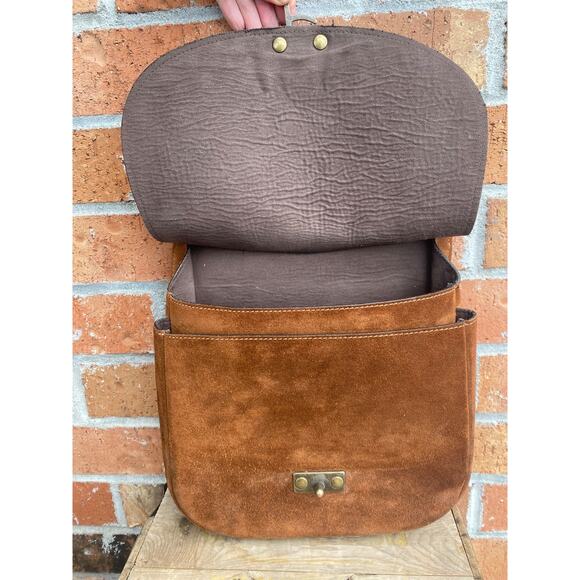 Sundance Wandering Way Small Shoulder Bag Leather & Suede Brown With Hook Latch - Picture 8 of 16